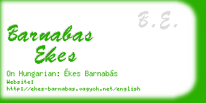 barnabas ekes business card