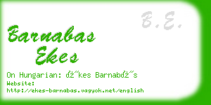 barnabas ekes business card